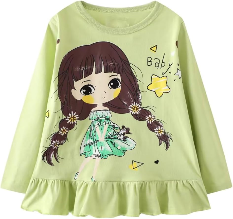 Toddler Girl Long Sleeve T-Shirts Kids Cotton Fall Top Crewneck Clothes 2-7 Years - Image 4
