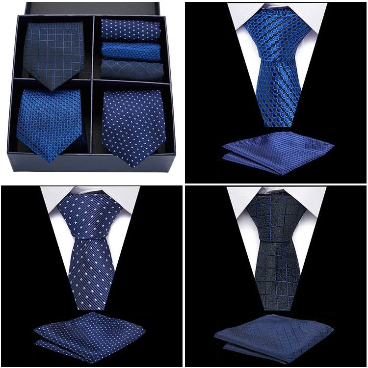 Set de 3 corbatas y 3 pañuelos de seda para hombre miniatura 3
