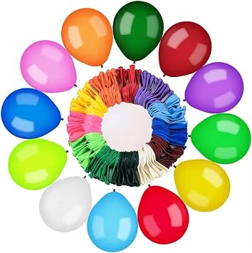 Generic 100 Balloons Assorted Color 12 Inches Rainbow Latex Balloons, 12 Bright Color Party Balloons
