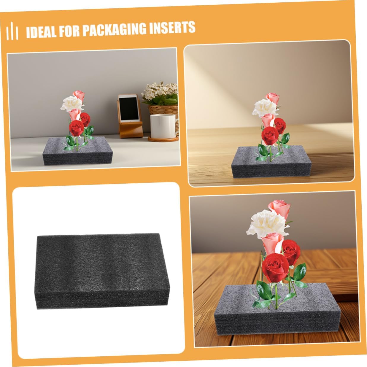 2PCS Black Epe Foam Sheets for Packaging Padding and DIY Crafts Resilient Polyethylene Foam Inserts for Shipping Protection Toolbox and Case Cushioning Blocks