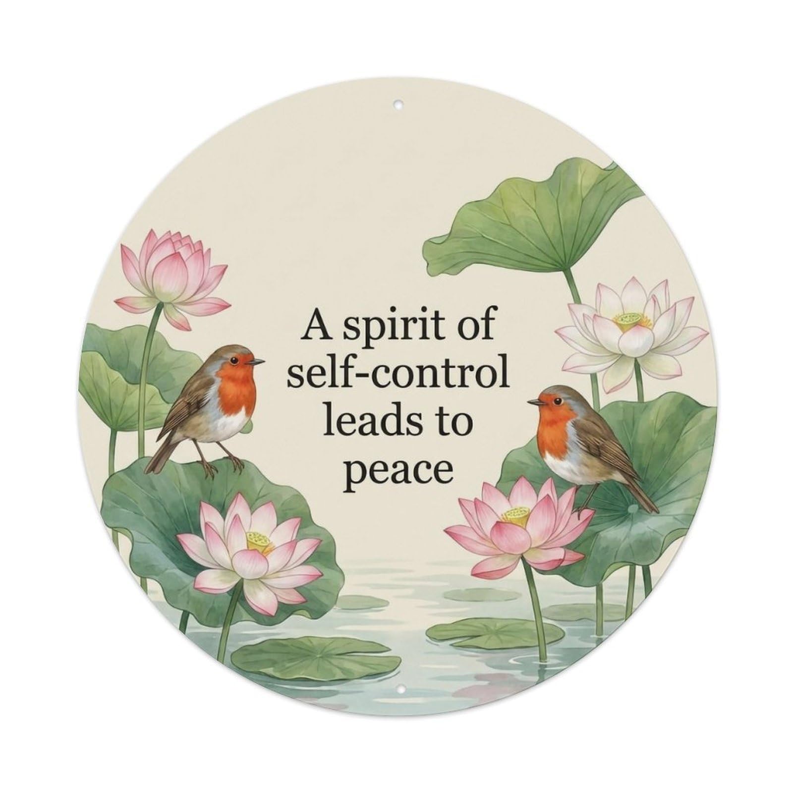 European Robin Garden Sign Heaven Love Selfcontrol2 Metal Tin Sign