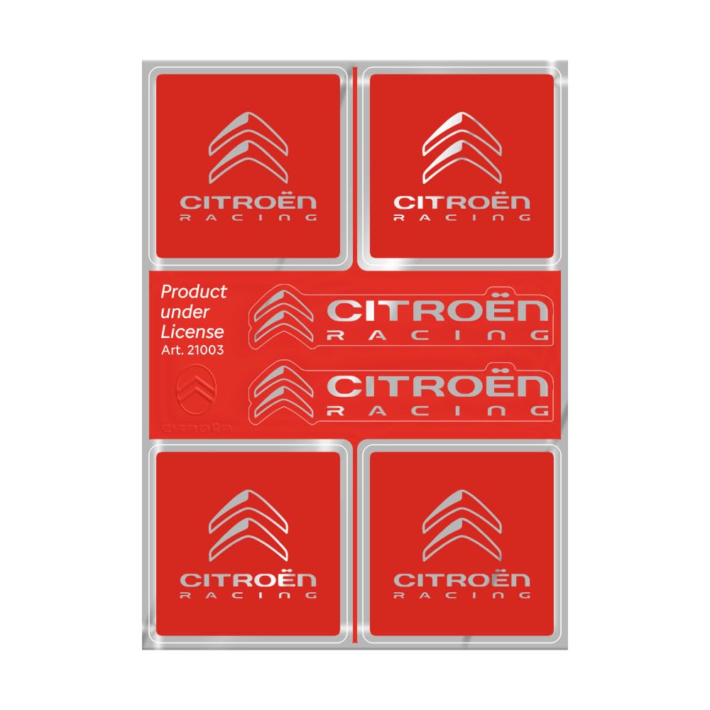 Citroen Racing Official Stickers 6 Logos, Red