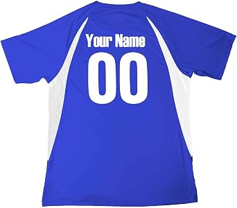 Custom Tunisia Soccer Ball 1 Jersey Youth Small in Royal Blue and White