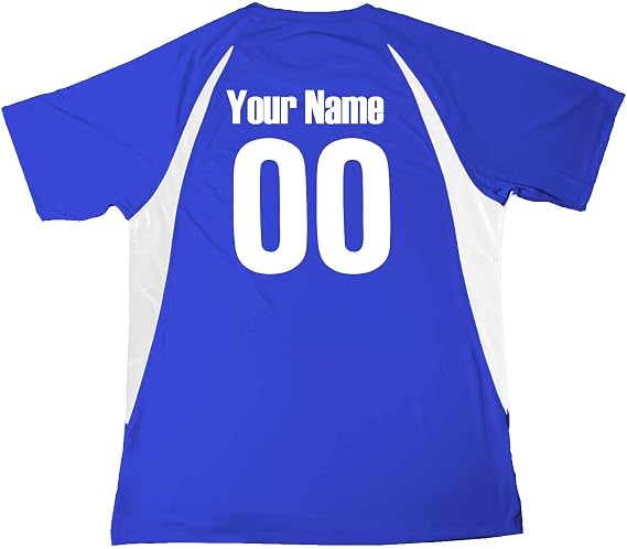 Custom Tunisia Soccer Ball 1 Jersey Youth Small in Royal Blue and White