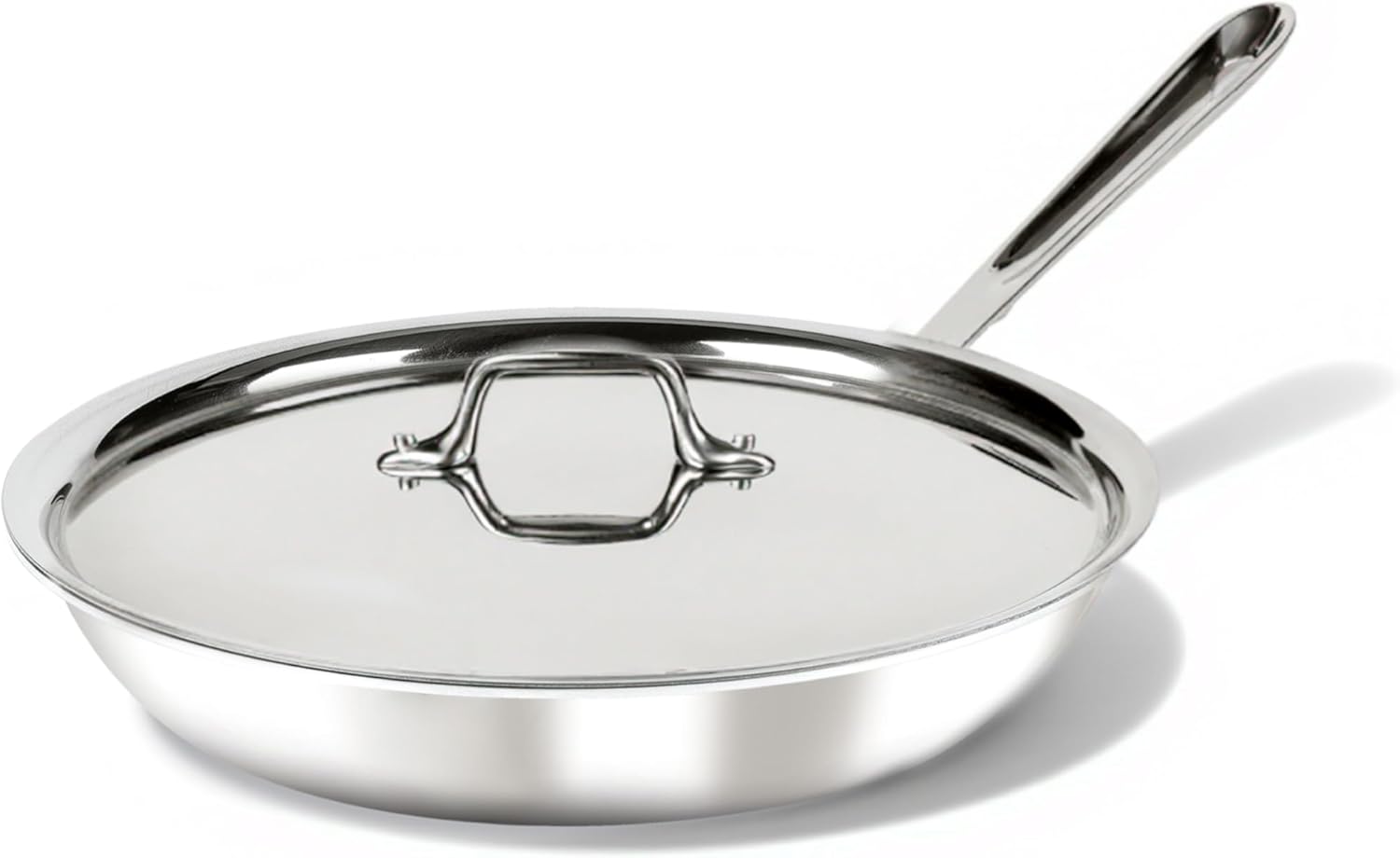 All-Clad D3® Stainless Steel 10 inch Frying Pan Covered- Made in the USA- The Original Bonded Professional Cookware- Oven Safe & Induction Compatible