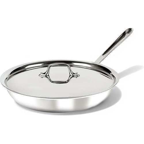 All-Clad D3® Stainless Steel 10 inch Frying Pan Covered- Made in the USA- The Original Bonded Professional Cookware- Oven Safe & Induction Compatible