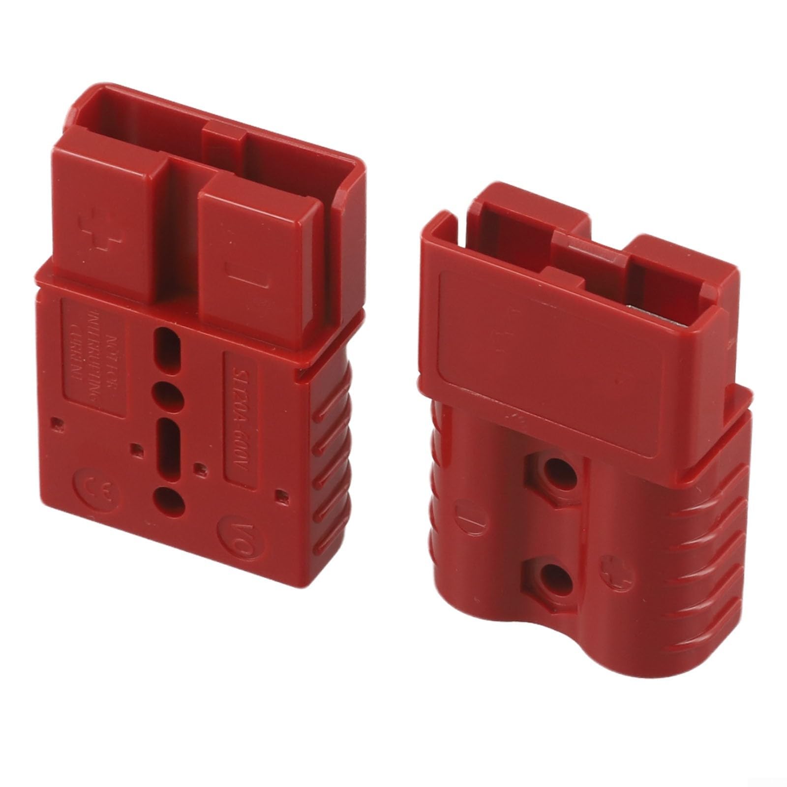 Set di connettori professionali per terminali batteria da 120 A 600 V, 2 pezzi, con coperture protettive per veicoli su larga scala (rosso)