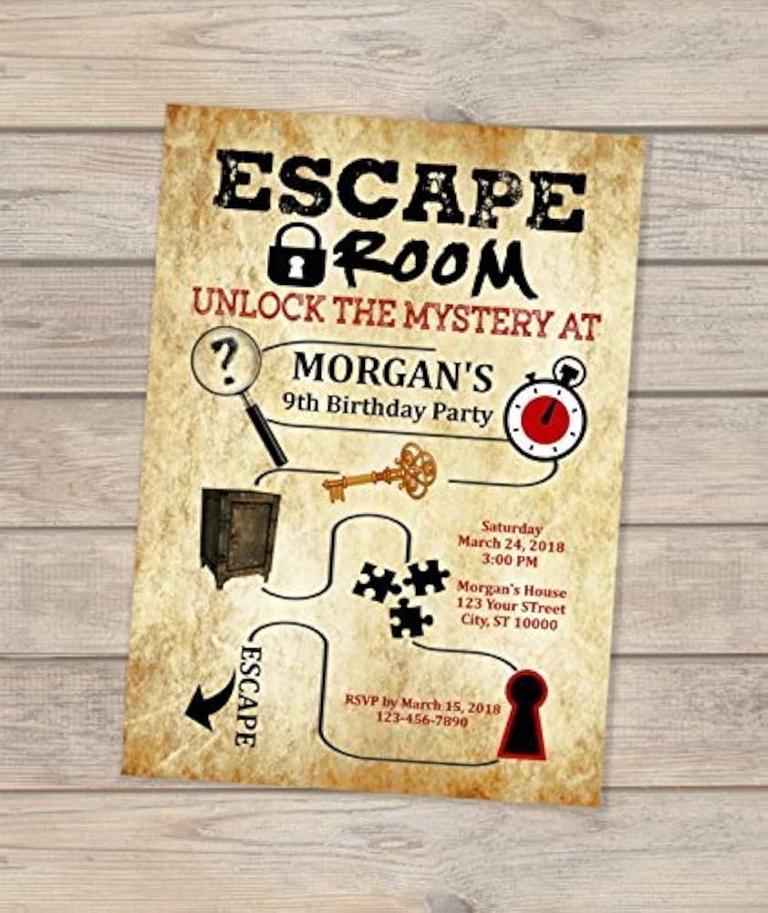amazon-com-escape-room-birthday-invitation-escape-theme-invitation-escape-mystery-party-invitation-escape-room-invite-home-kitchen for Escape Room Birthday Party Invitations Free Printable Amazon.com: Escape Room Birthday Invitation, Escape Theme Invitation, Escape Mystery Party Invitation, Escape Room Invite : Home & Kitchen for Escape Room Birthday Party Invitations Free Printable