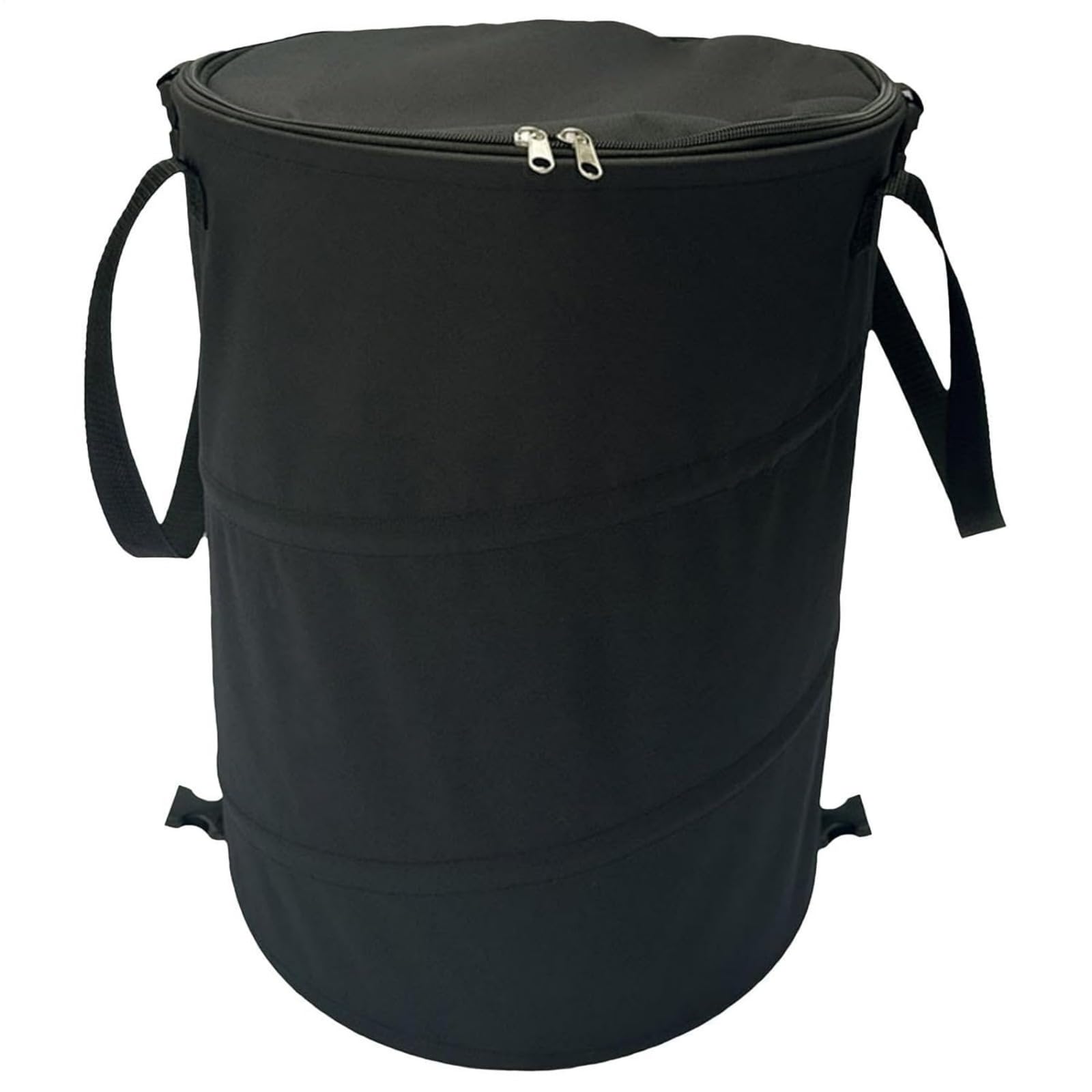 Ahhzyys Foldable Camping Rubbish Bin, 37 L Rubbish Bag Stand for Motorhome, Reusable Outdoor Rubbish Container, Multifunctional Storage Bin with Lid, Garden Waste Bag with Zip