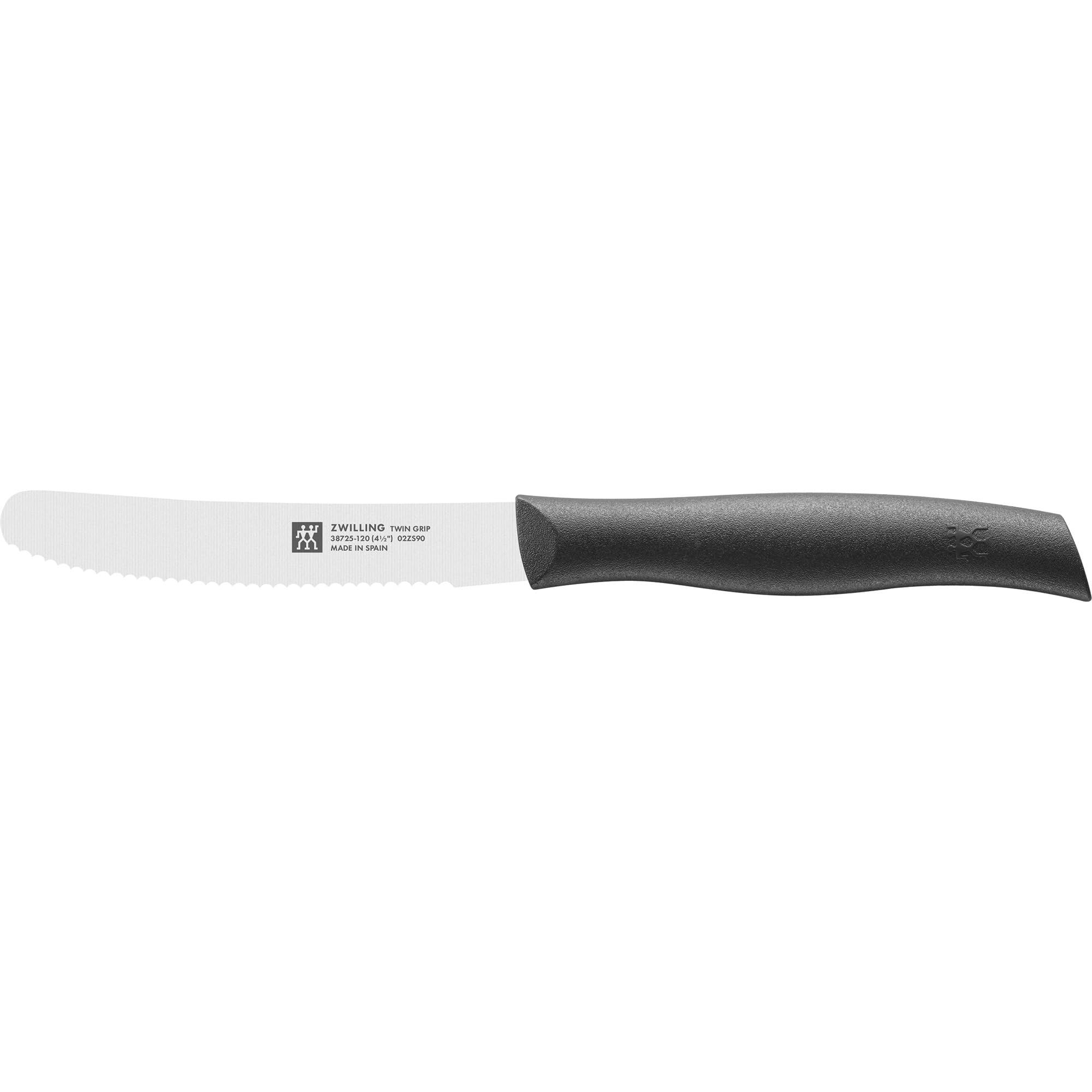 ZWILLING TWIN Grip 4.5-inch Serrated Utility Knife - Black