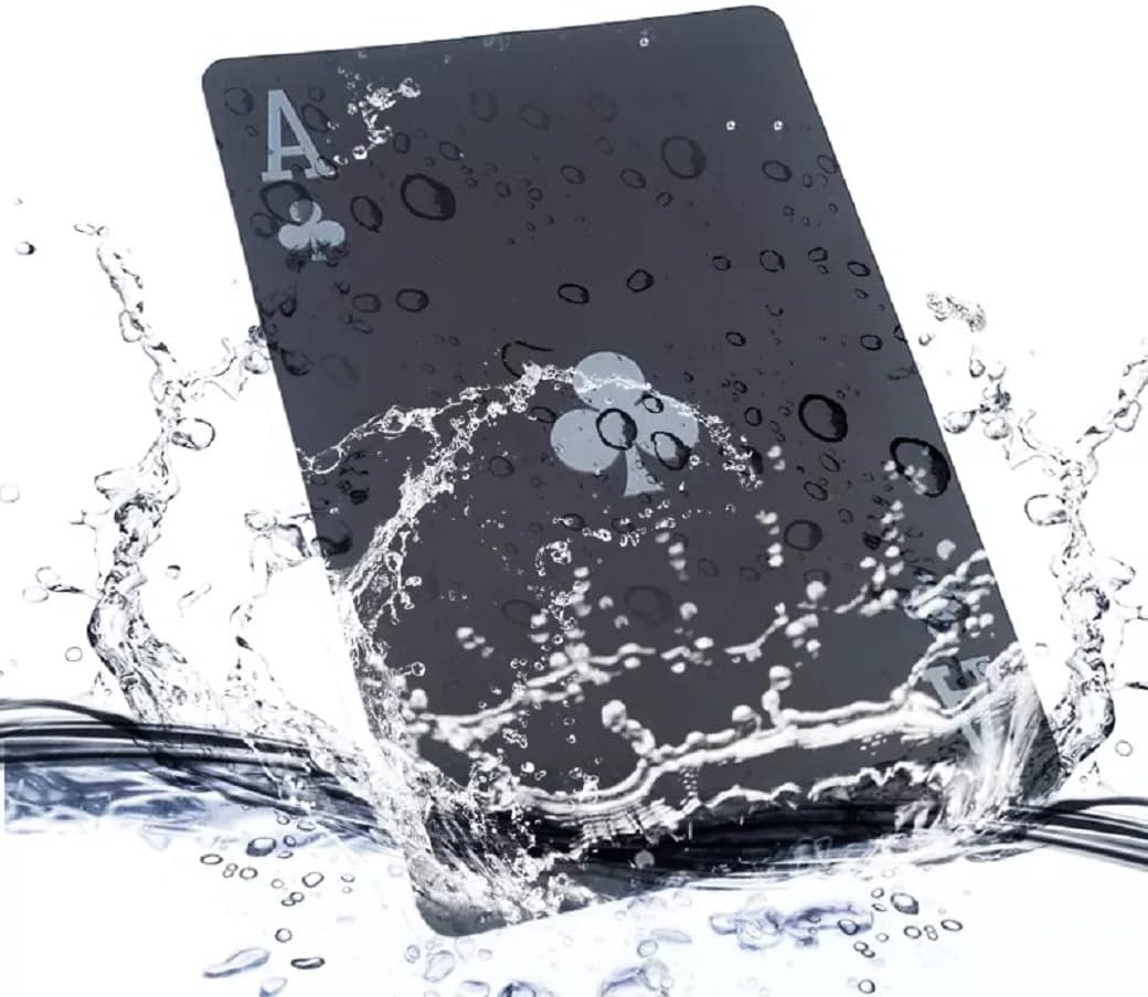 Luxury Black Plastic Water Proof Playing Cards (Blue)