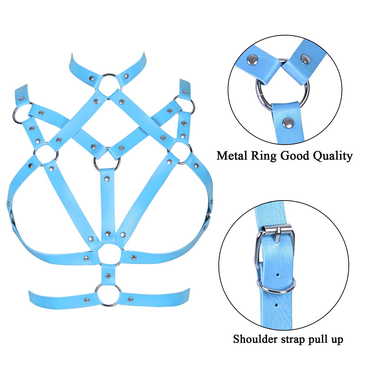 Damen Leder Harness BH Gothic Karneval Punk Mode BH Weihnachten Halloween Party Tanzkostüm