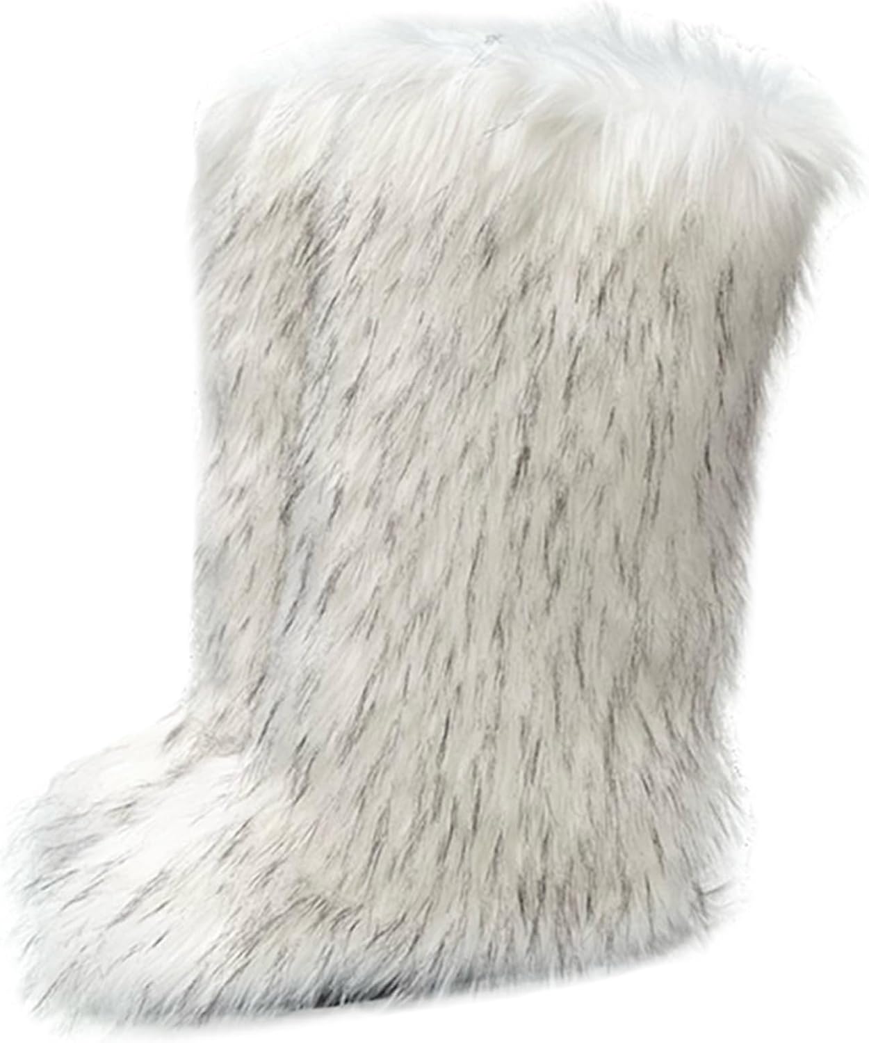 Valpeak Womens Faux Fur Boot Winter Fluffy Long Furry Boots for Girls Outdoor Fuzzy Knee-High Boots
