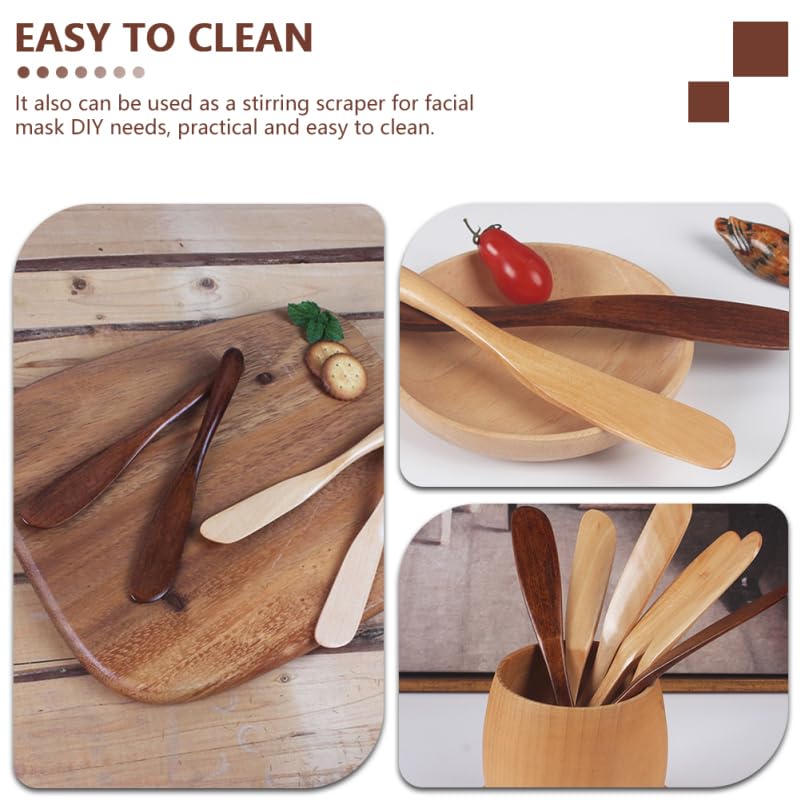 4pcs Wooden Makeup Scraper Cream Spatula Face Mask Applicator Facial Mask Scrapers Skin Care Tools