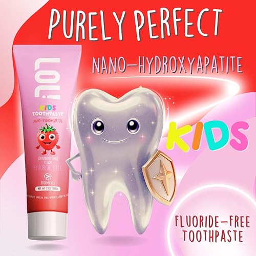 Miniatura 2 de LOL Kids - Pasta de dientes con 3 sabores Pasta de dientes nano hidroxiapatita, probióticos, vitaminas A, C, E Seguro si se ingiere, sin SLS 1