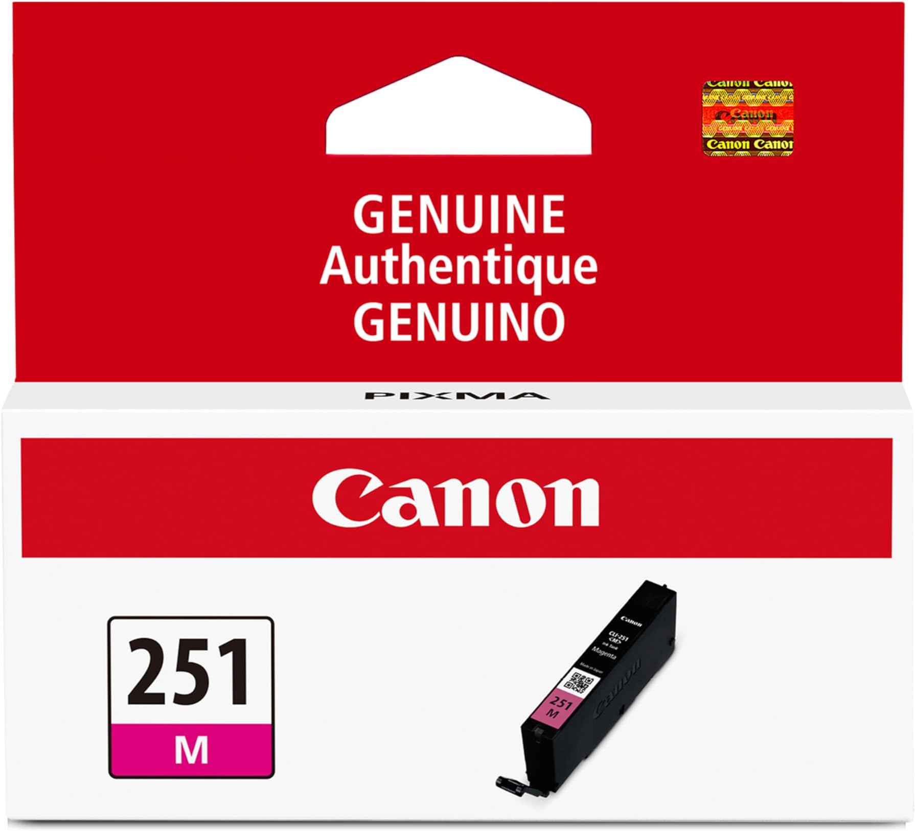 Canon CLI-251 Genuine Magenta Ink Tank, Compatible with MG6320, IP7220 & MG5420, MX922, MG5520, MG6420, MG7120, iX6820, iP8720, MG7520, MG6620, and MG5620 Printers
