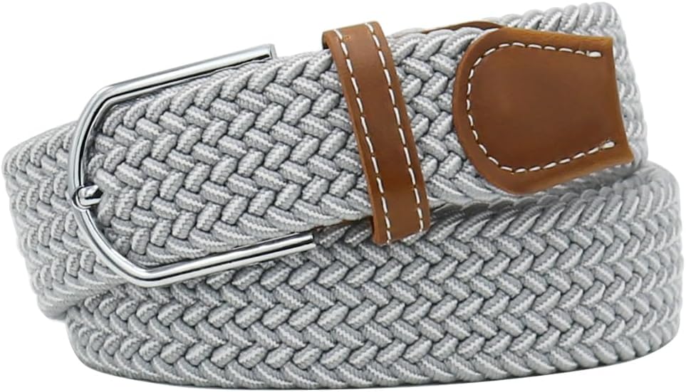 Multicolored Elastic Woven Golf Belts Casual Braided Stretch Belt for Men and Women