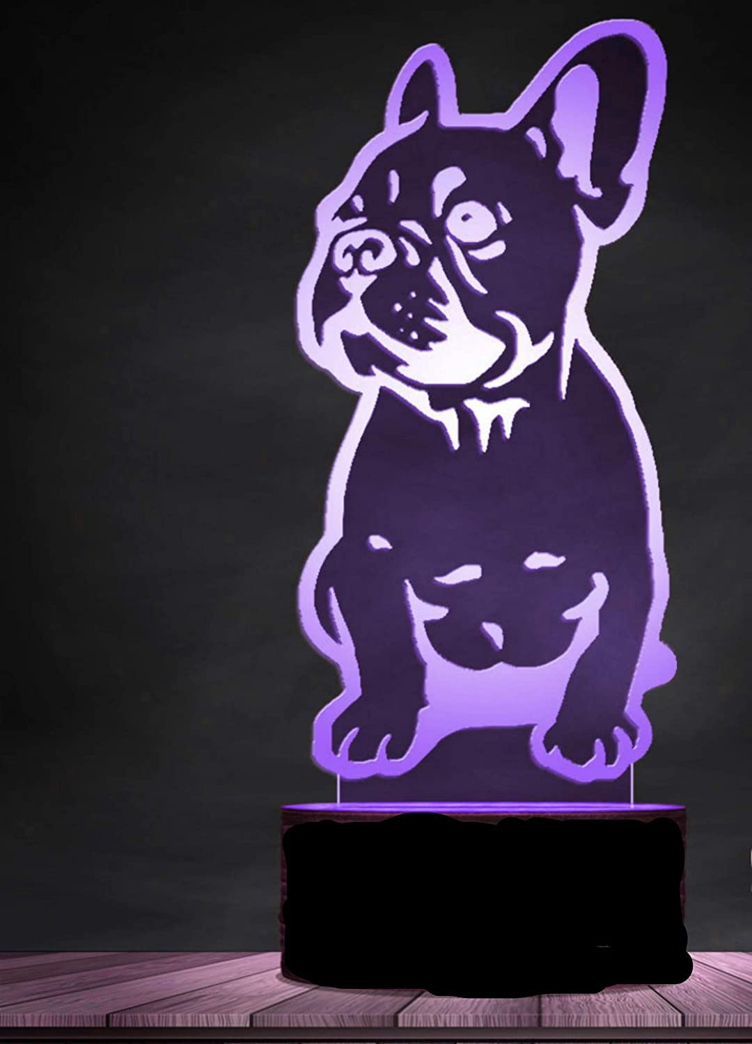 3d Francese Bulldogge Lampada Della Luce Di Notte La Luce Di Notte Illusion 7 Cambiamento Di Colore 1043572