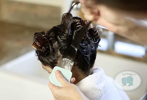 Miniatura 4 de LiceLogic Peine eliminador de piojos y liendres con dientes de metal de acero inoxidable de grado profesional con mango antideslizante que es