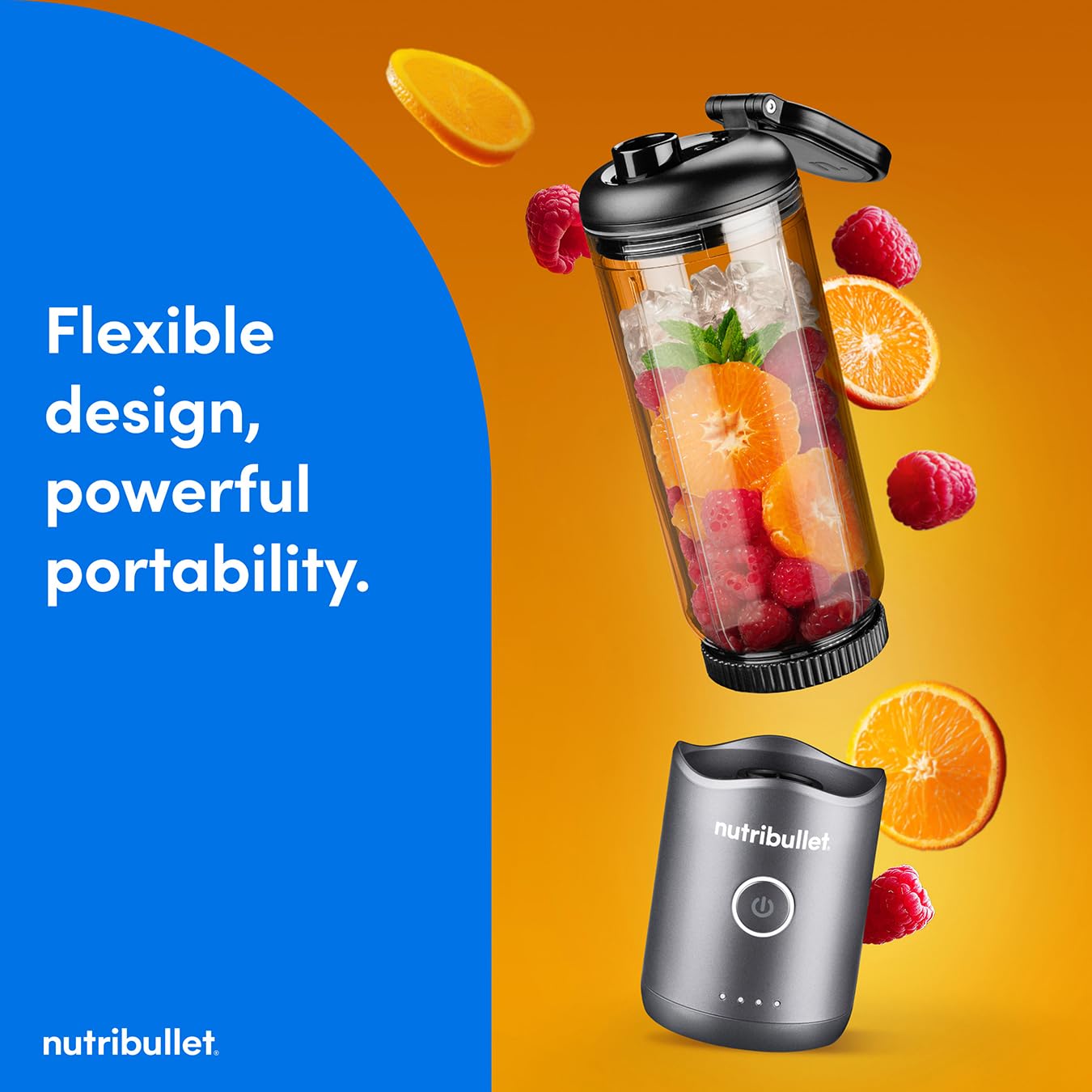 nutribullet Flex Blender z metalu, wysoka pojemność, 500 ml, gotowy do podróży, odłączane ostrza, wskaźnik baterii, przenośna konstrukcja, elegancki i kompaktowy, łatwe mieszanie, do smoothie i soków