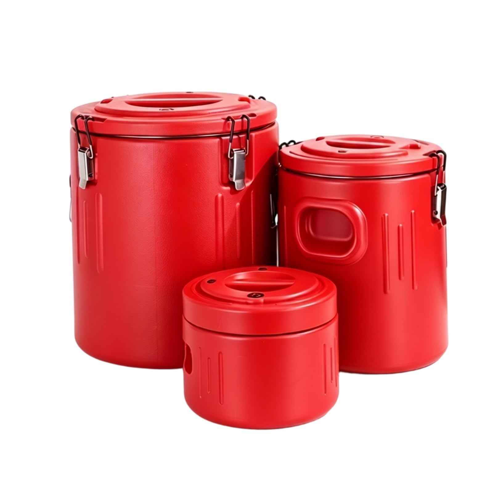 3 Pieces Juego Varios Recipientes Asas Laterales Contenedor Térmico Sellado Calidad Alimentaria Alimentario Recipiente, Array, Rojo