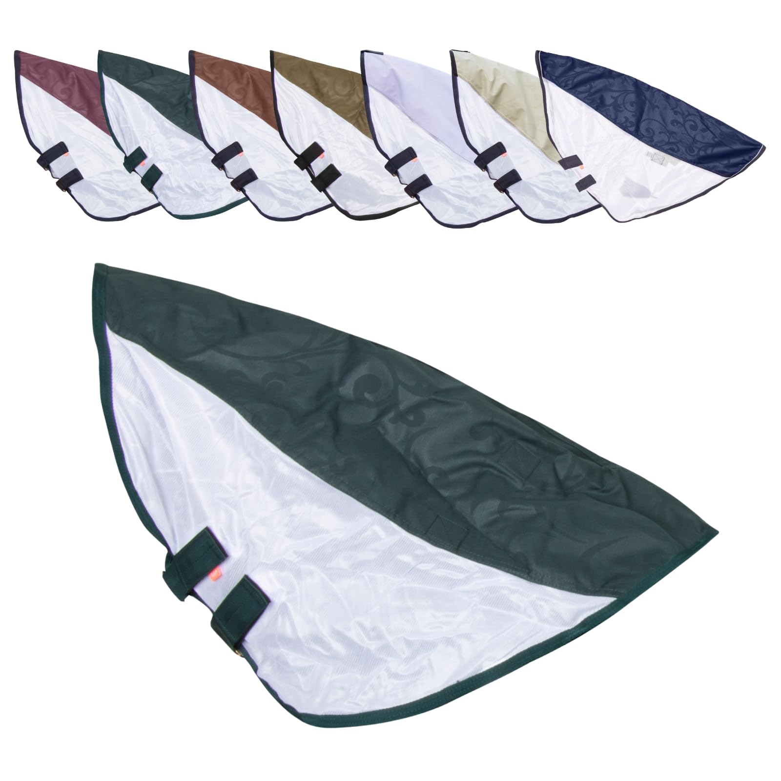 RL24 - Halsteil Regen- & Fliegendecke 600D IRHSuper-Dry – Halsteil für Pferdedecke aus atmungsaktivem Mesh – Schutz vor Insekten – doppelter Klettverschluss – in Forest Green – Größe M