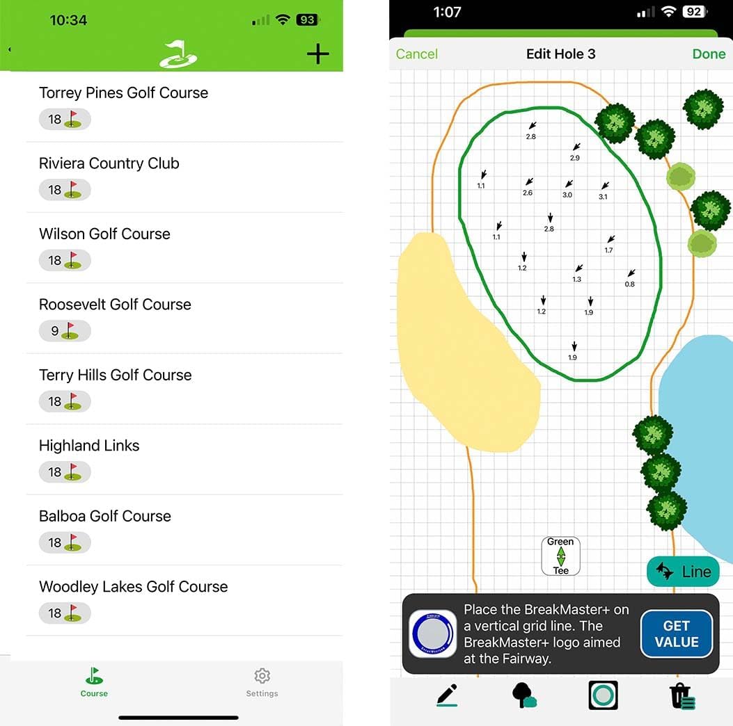 BreakMaster Digital Golf Putting Green Reader Used by PGA, LPGA and Champions Tour Pros