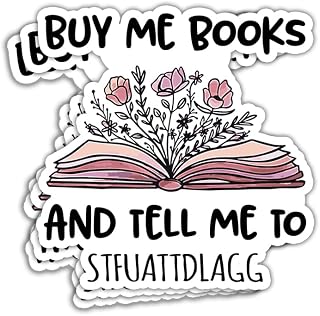 (Set of 3) Buy Me Books and Tell Me to Stfuattdlagg Sticker Daddys Good Girl Sticker for Kindle Stickers for Case, Book Stickers Gifts Decoration Graphic Bumper Sticker 3"x4"