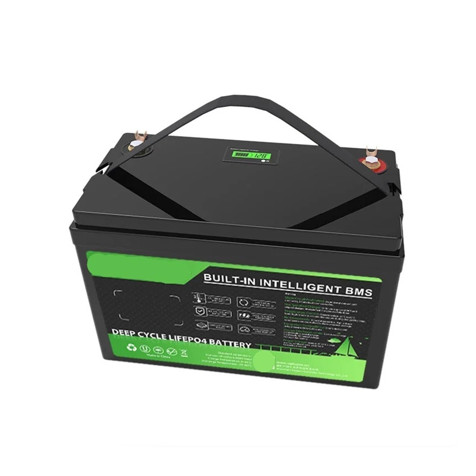 Batteria A Ciclo Profondo, 12 V 340 Ah 100 Ah LiFePO4 12,8 V | Batterie al litio 8000 cicli Camper Camper Carrello da golf Fuoristrada Off-grid Vento solare(24V 100Ah LCD)
