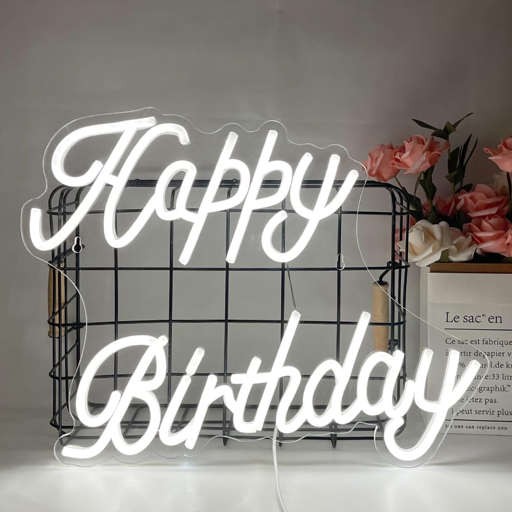 7 Jahre Geburtstag Neon Schild - LED Wanddekoration Dimmbar Mit USB Anschluss