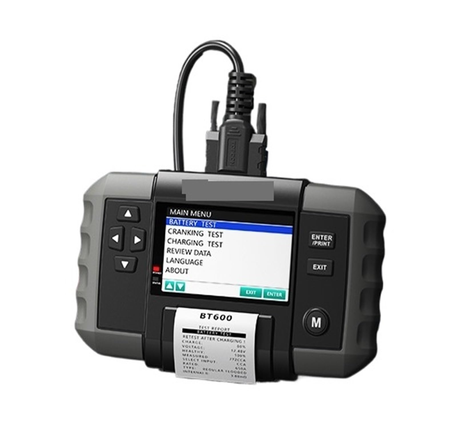 Car Battery Tester BT600 12V 24V Car Battery Tester Lead Acid Vehicle Automotive Analyzer with Bulit-in Thermal Printer Car Battery Tool