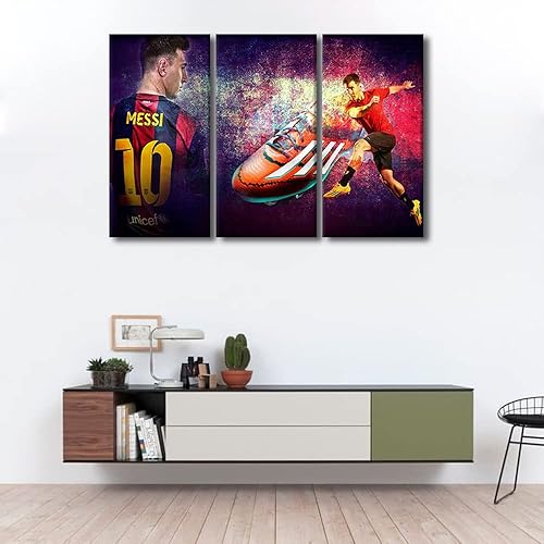 Miniatura 219 de TISHIRON 3 paneles CR7 Cristiano Ronaldo - Póster en lienzo para decoración de pared, pelota deportiva, casa moderna, para club, arena, sala