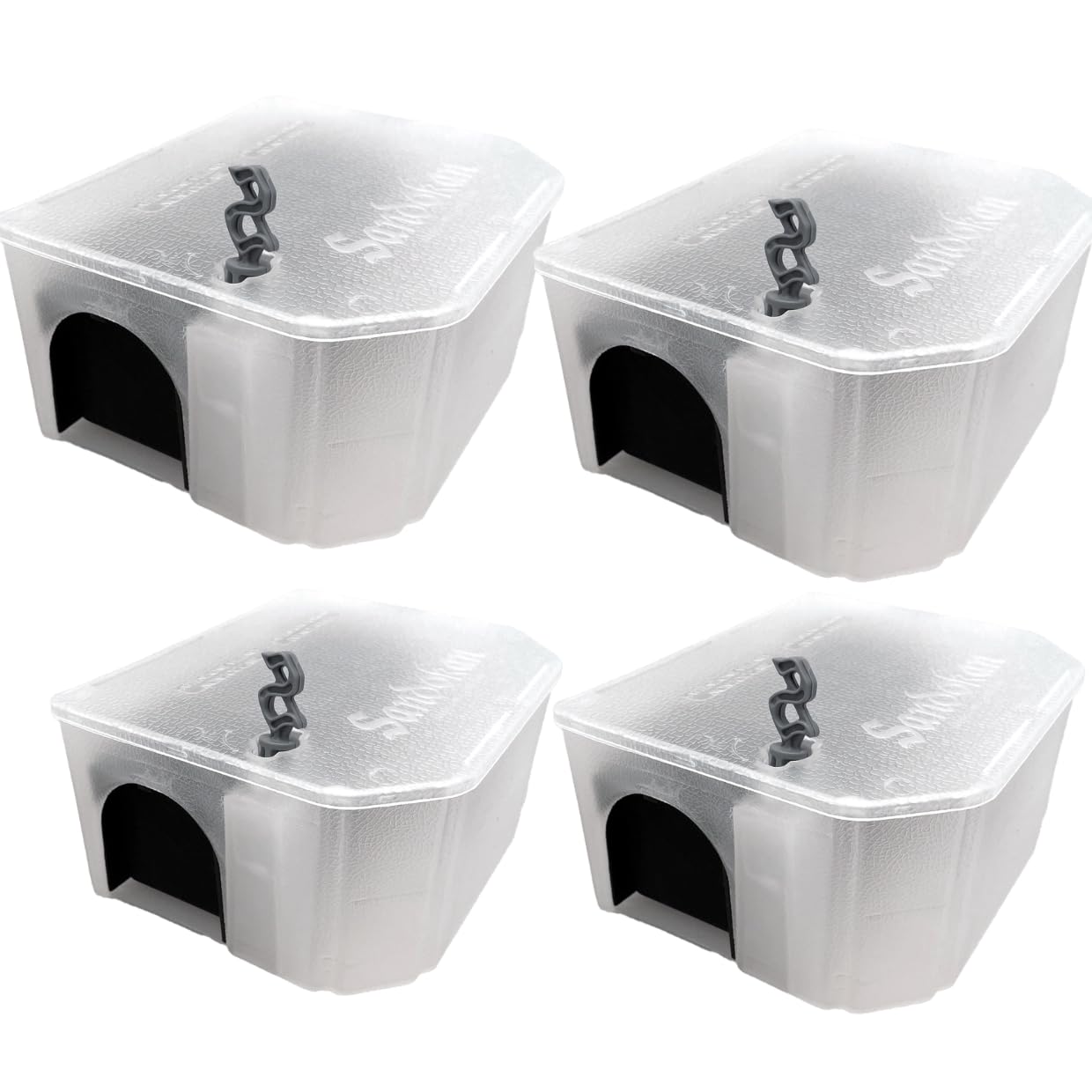 Sandokan, 4 Trappole per Ratti e Topi Riutilizzabile – Scatola Cattura Vivo con Tunnel Antifuga – Trappole per Topi da Esterno e Interno con Chiusura a Chiave di Sicurezza, Made in Italy