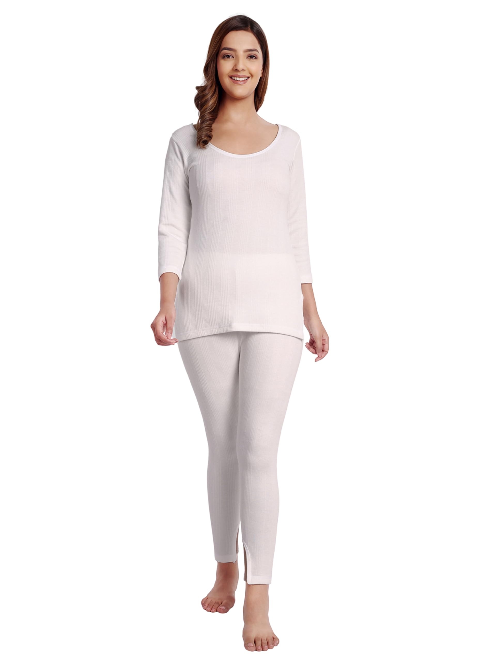 Women Cotton Blend Thermal Top and Pyjama Set ||Full Sleeve Thermal Set ||Winter Wear Thermal Upper Vest and Bottom Lower Warmer || Winter Lightweight Thermal Underwear for Women-image-3