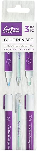 Crafter's Companion Glue Pen Set - Pack of 3 - Includes 3 Nib Sizes - Perfect for Using with Gilding Flakes, Glitter and More