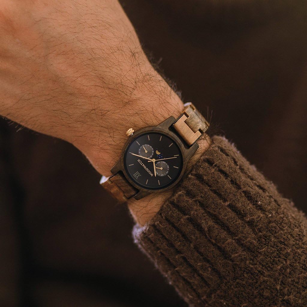 Dark Forest | Il WoodWatch ufficiale | Orologio in legno, Nero, Bracciale