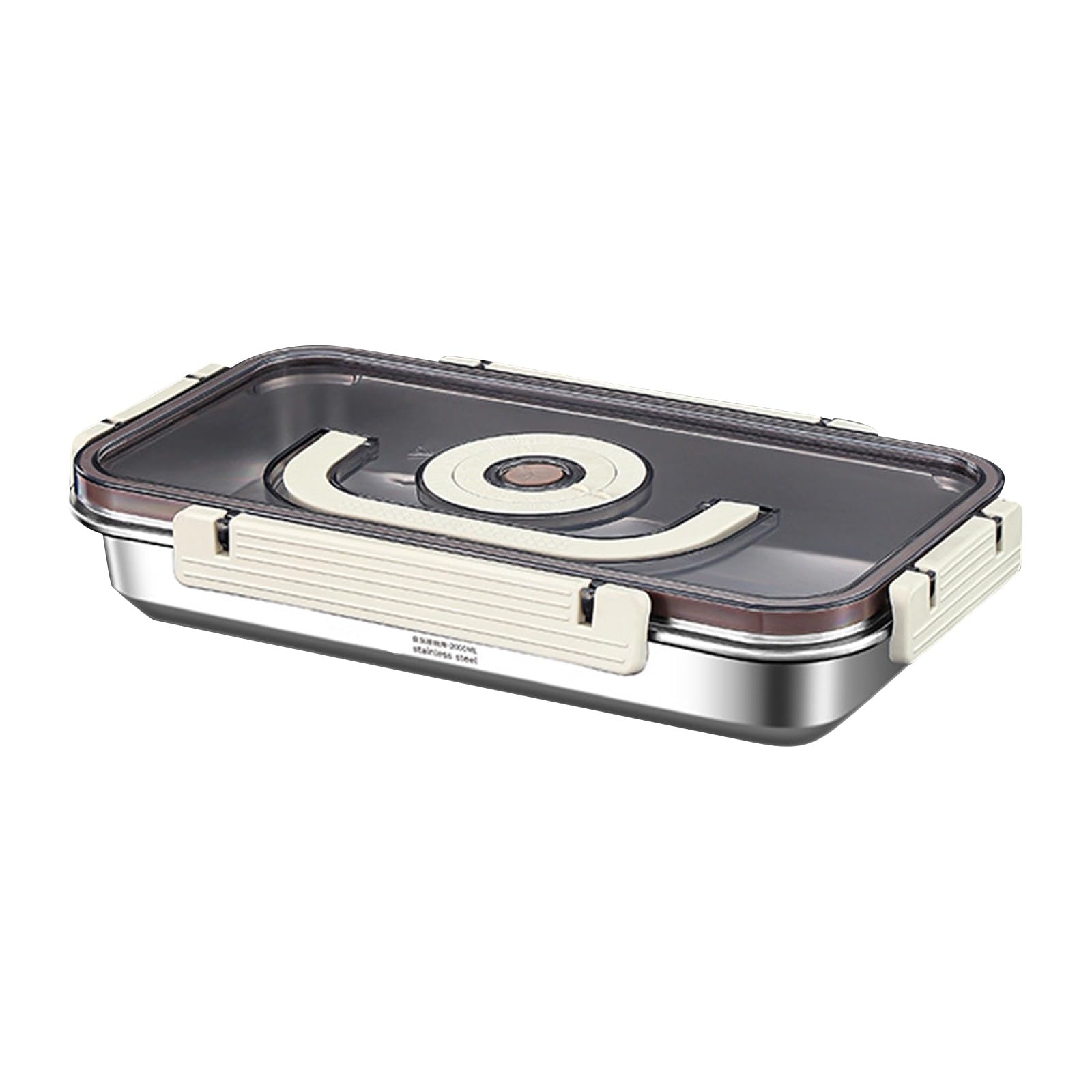 Panera de acero inoxidable elegante con asa y recipiente hermético
