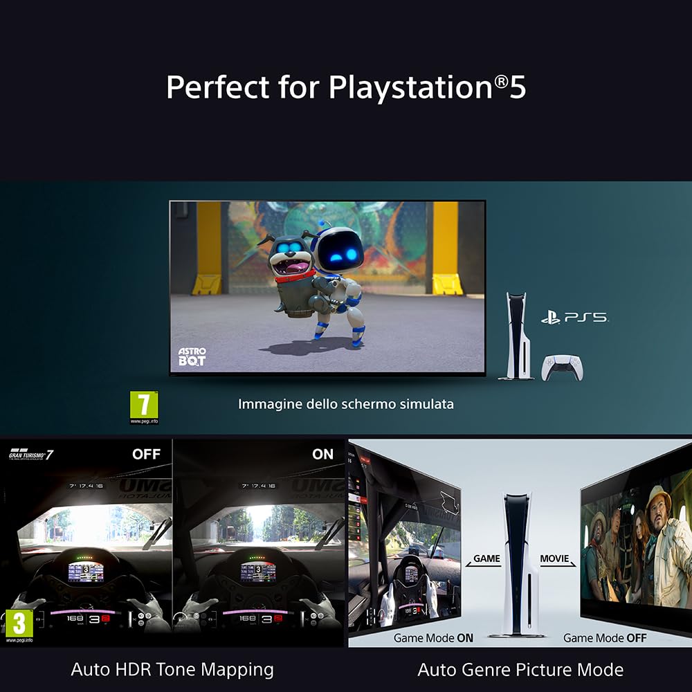 Sony BRAVIA 5 - XR|Mini LED| Processore AI XR | Acoustic Multi-Audio | Dolby Vision/Atmos | IMAX Enhanced | Google TV (2025) |Google Cast| Apple AirPlay 2|Eco Dashboard 2|Menu di gioco 2-98pollici