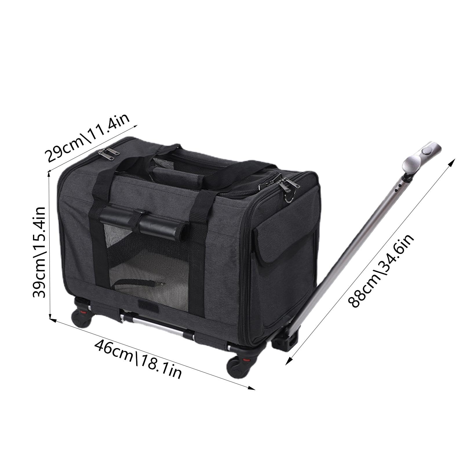 Transportín para Gatos Grande | Transportín para Perros y Gatos pequeños | con Ruedas - de Viaje para Perros pequeños, transportín Suave y Deslizante para Gatos Que Viven en casa,