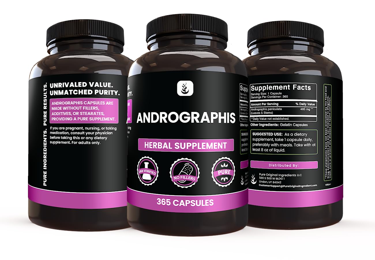 Pure Original Ingredients, Andrographis Paniculata, 365 Capsules — Amazon image 4