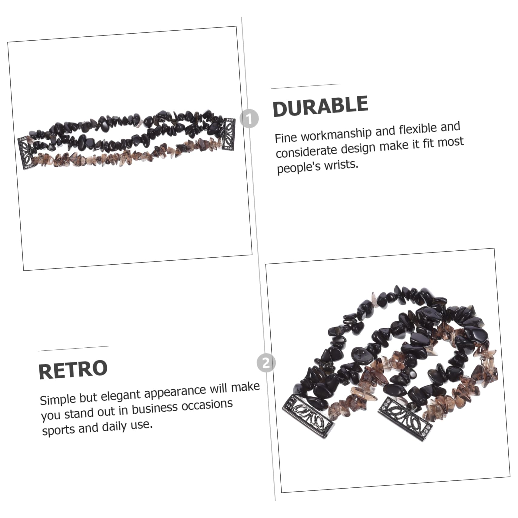 Hemobllo 2 Pièces Bracelet Bracelet Élastique De Montre Ceinture Délicate Montres Reloj Inteligente En Pierre Naturelle Respectueux De La Peau