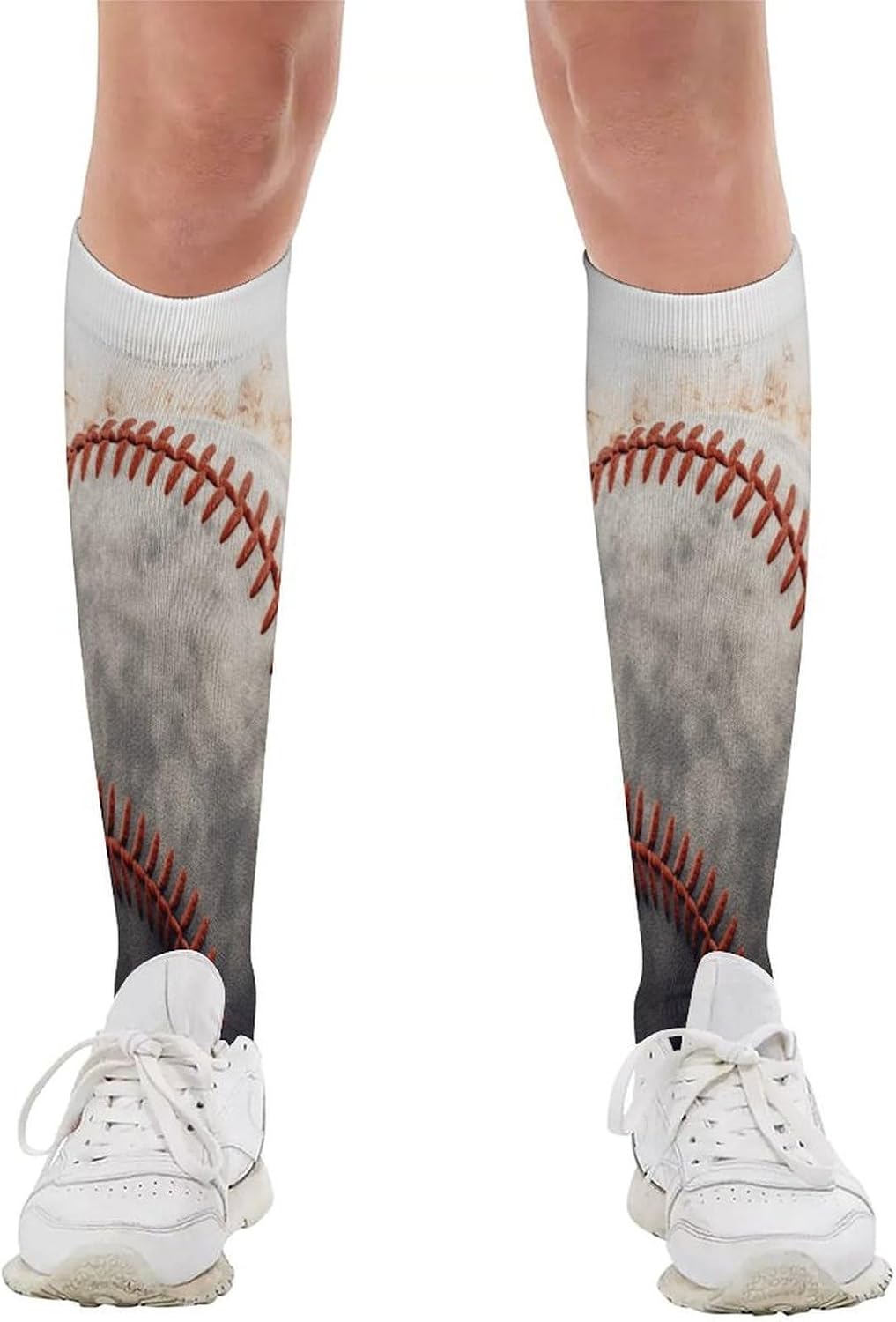 Baseball Mid-Calf Socks Women Warm Knee High Socks Cozy Hiking Skiing Soft Boot Mid Calf Stocking Unisex