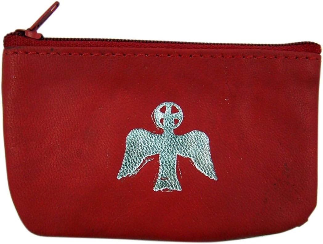 Confirmation GiftsConfirmation Gifts Red Leather Holy Spirit Rosary Pouch, 4 Inch