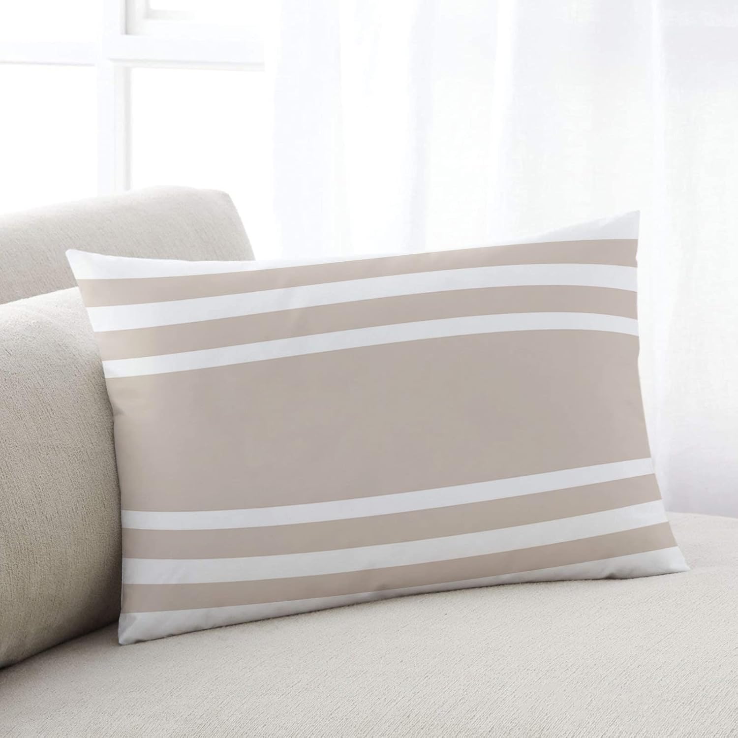 T&H XHome Pillow Covers 24x36 Inch - Body Orange Geometric Stripe Soft Brushed Microfiber Pillowcases with Hidden Zipper Closure Bed Pillow Shams for Bedroom Sofa Car