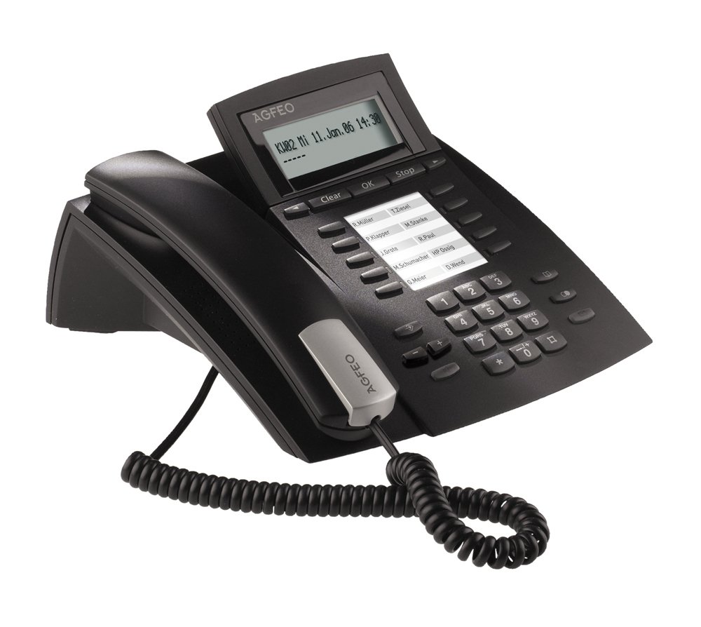 Agfeo ST21 UPO Systemtelefon M. Beweglichem Display, schwarz