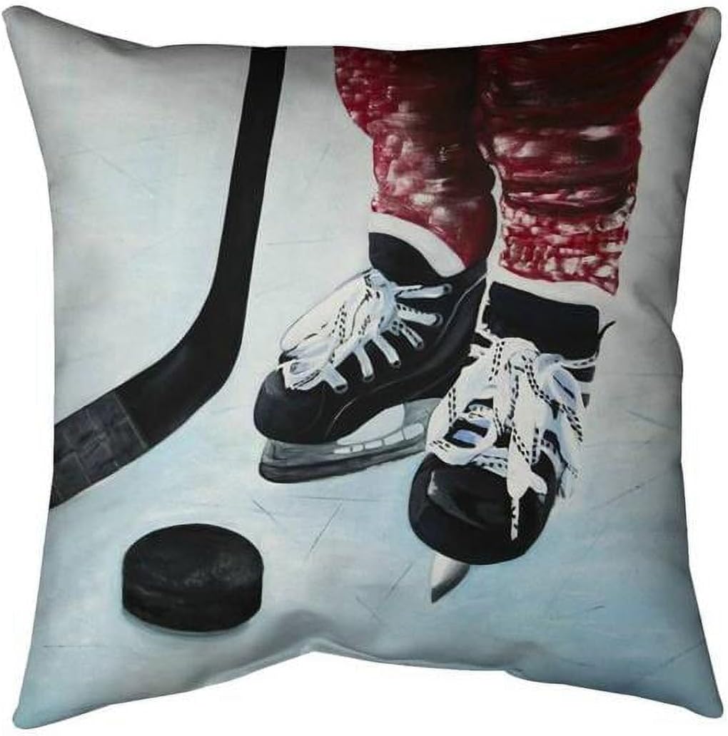 20 x 20 in. Young Hockey Player-Double Sided Print Indoor Pillow