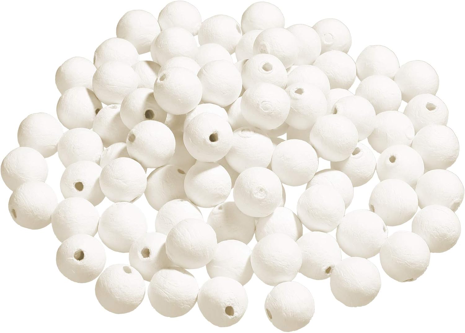 Zonon 100 Pieces Cotton Spun Paper Balls 15 mm White Natural Spun Cotton Paper Balls Coloring for Making Flowers DIY Crafts Decorations