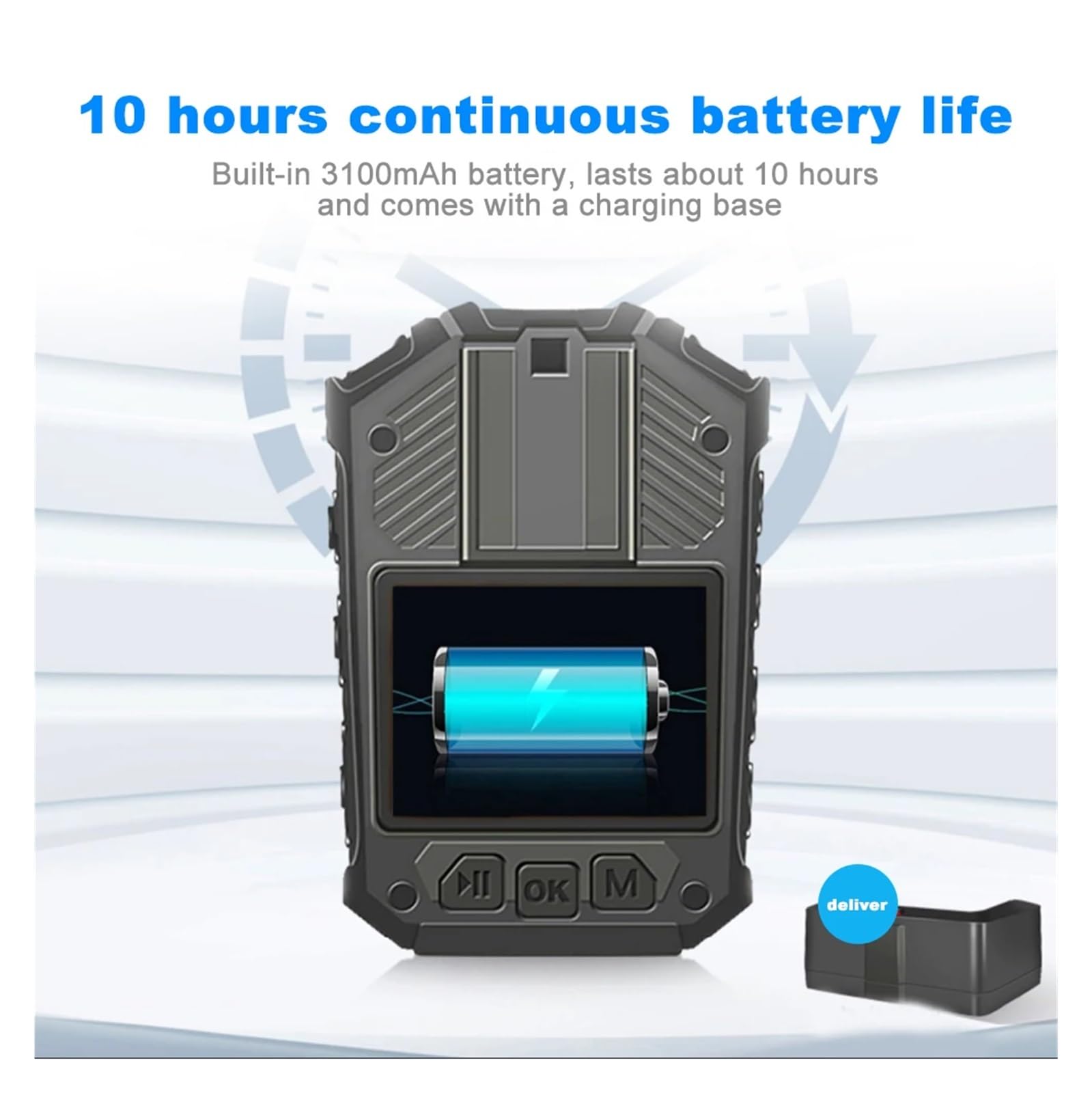 Camara Corporal, DSJ-Y1 GPS HD 1296P H22 Bodycam Equipo de policía Grabadora de Voz Digital Mini cámara Corporal Oculta inalámbrica(128GB)