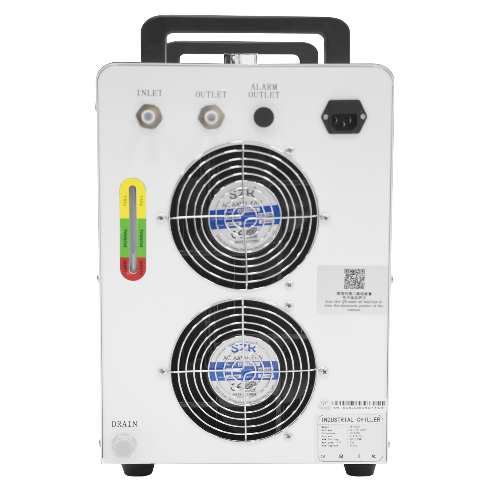 Enfriador De Agua Industrial CW-5000DG Tubo Láser CO2 Cooler 6L Water Cooling Enfriador De Agua para Enfriar Tubos Láser De Vidrio CO2 220V 10 L/Min Enfriador De Agua