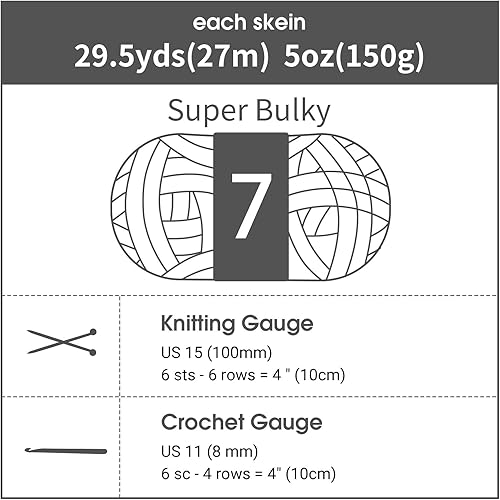 Vista 43 de HOMBYS Hilo de felpilla grueso verde salvia para tejer a mano, esponjoso, suave, jumbo, hilo súper voluminoso para manta gruesa, hilo para tejer